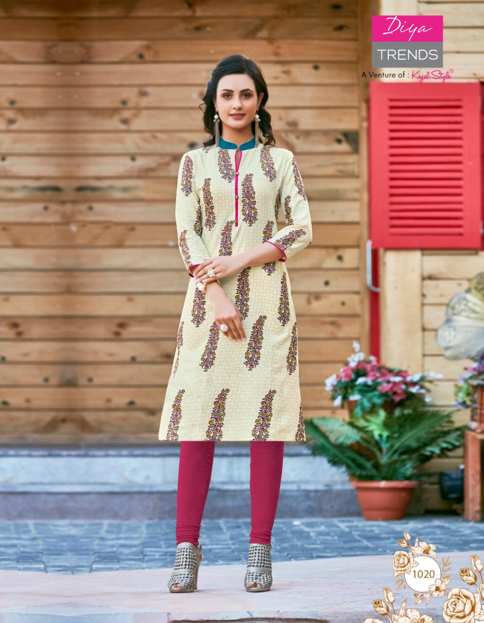 Diya Trendz Baby Doll Casual - Cotton Printed Low Range Kurti