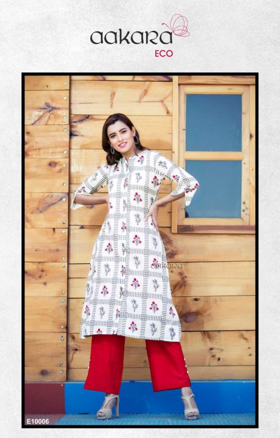 Eco 10 Aakara Cotton Kurti With Palazzo Catalogue