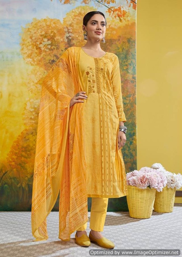 Sanskruti Presents Sadhana 32 Pure Az Collection Of Fancy Work Cotton Dress Materials