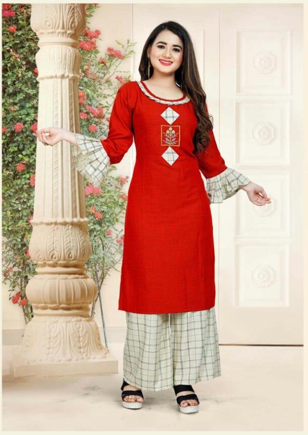 Aagya Presents Aishwarya Plazo Collection Of Heavy Rayon Stylish Kurti With Bottom