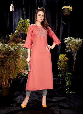 Heer Presents Dariya Rayon Running Wear Straight Kurti