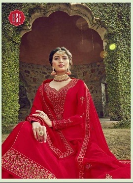 Rsf Presents Rajjo Ghaghra Satin Georgette Designer Salwar Suits Collection