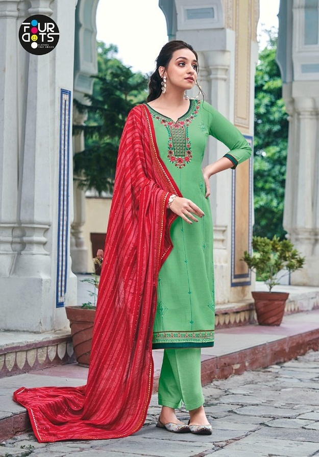 Four Dots Baani Vol  3 Silk Designer Embroidery Salwar Suits Catalog