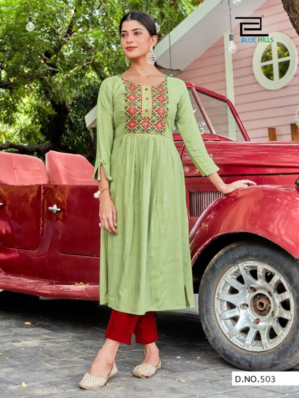 Blue Hills Lilly Vol 5 Rayon Fancy Embroidery Kurti Catalog