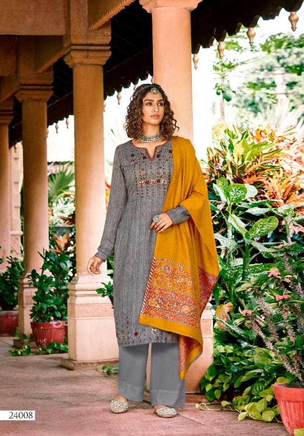 Siddhi Sagar Sabiha Pasmina With Self Print And Embroidery Dress Material Catalog