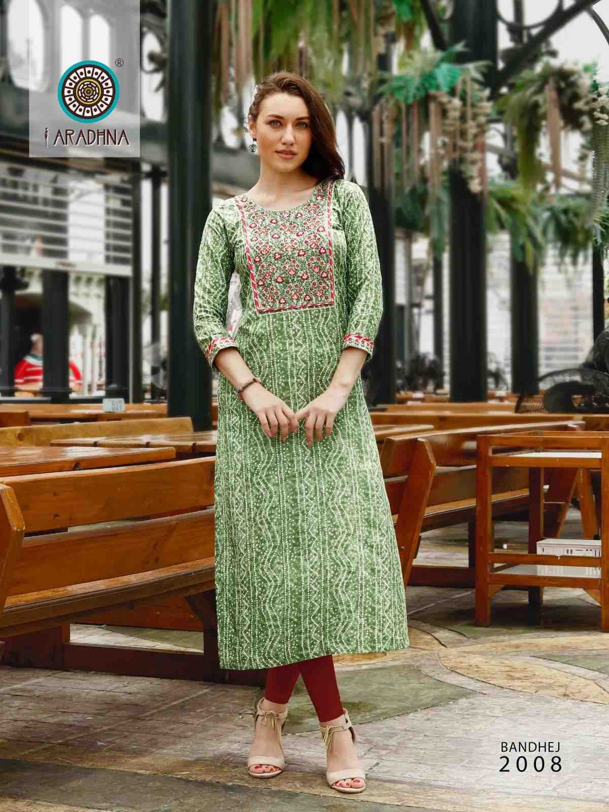 Aradhna Bandhej Vol 2 Festive Wear Designer Kurti Collection On Wholesale