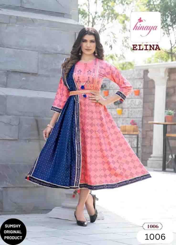 Hinaya Elina Vol 1 Designer Long Kurti With Dupatta Collection On Wholesale