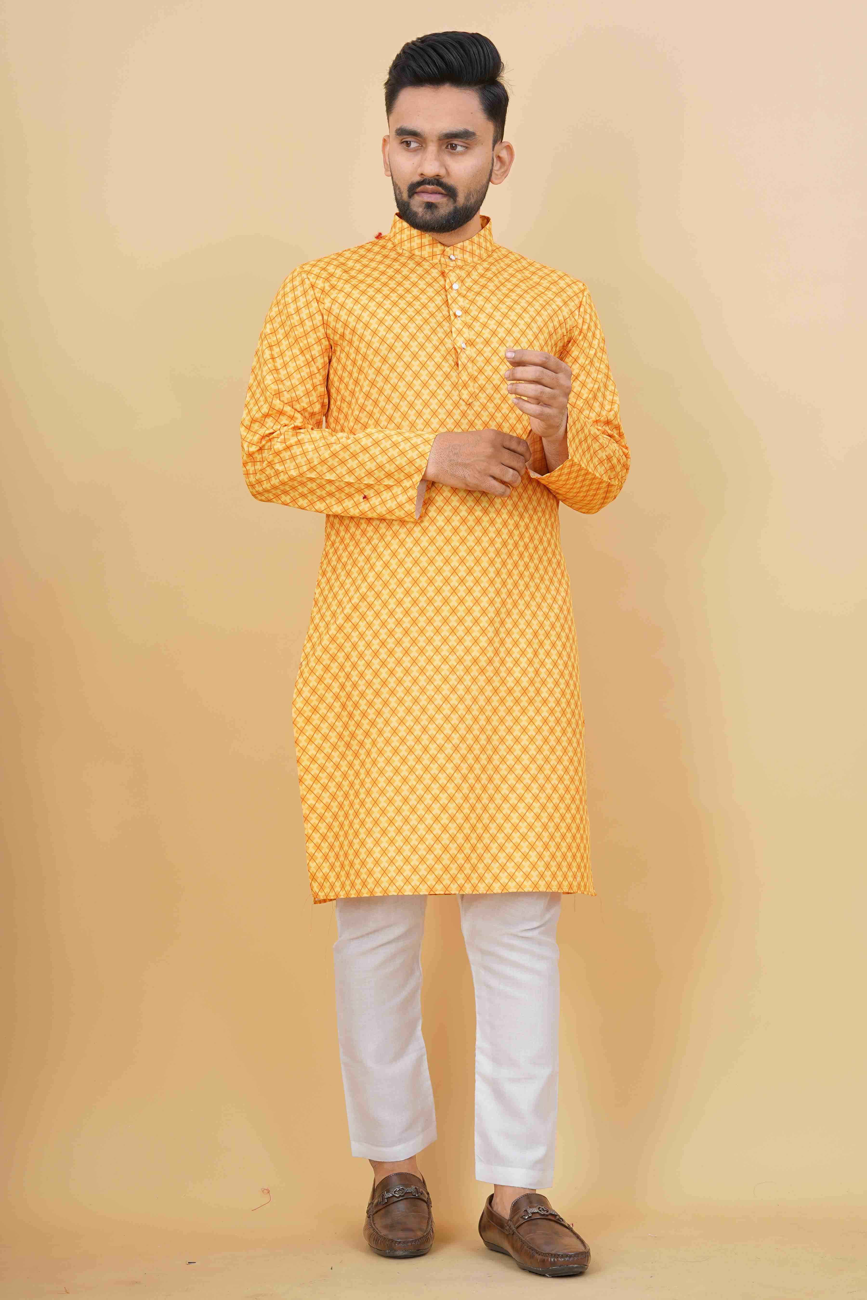 IJYA Brand Mens Yellow Kurta Launch For Haldi Function 