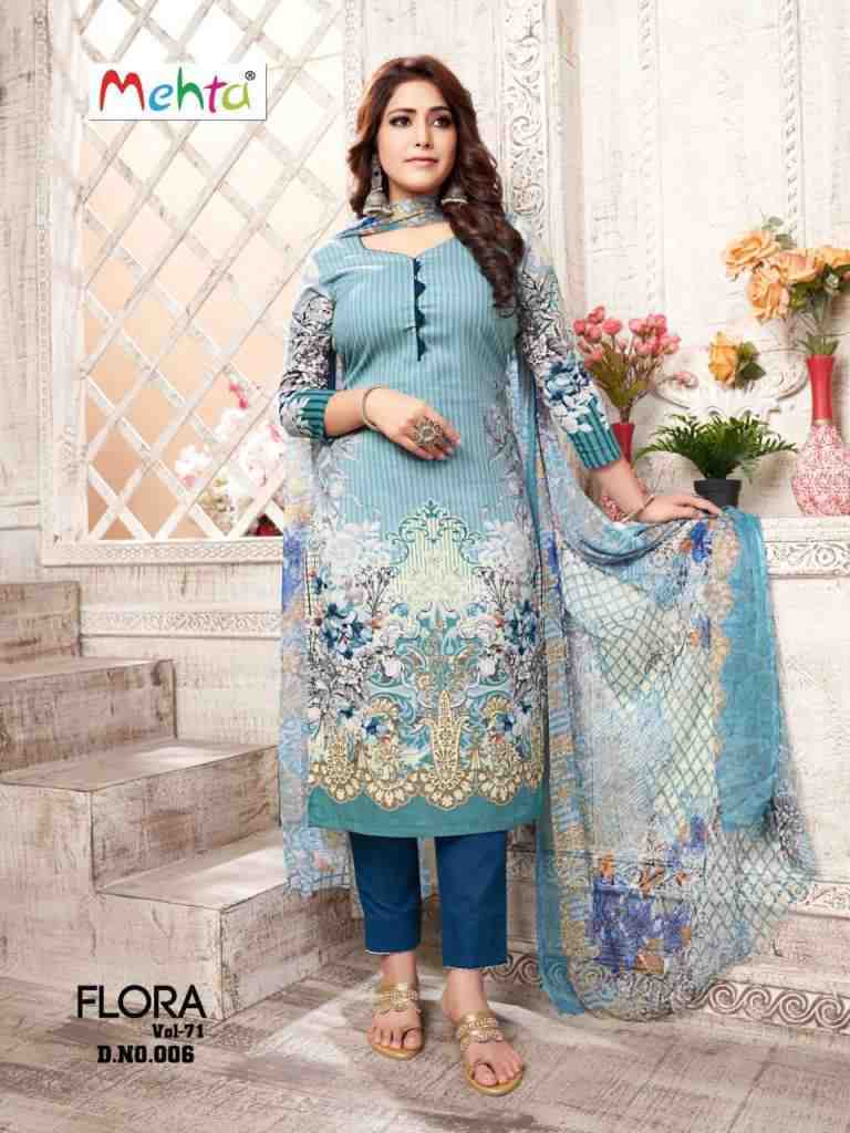Mehta Flora Vol 71 Fancy Cotton Dress Material Collection On Wholesale