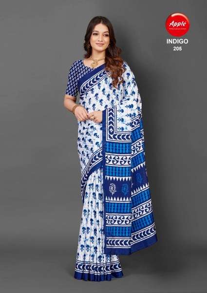 Apple Indigo Vol 2 Printed Bhagalpuri Silk Saree Wholesale catalog