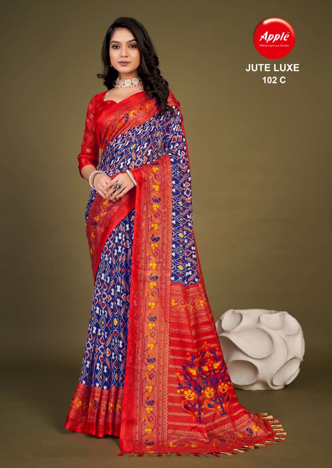 Apple Jute Luxe 102 Casual Printed Silk Saree Wholesale catalog