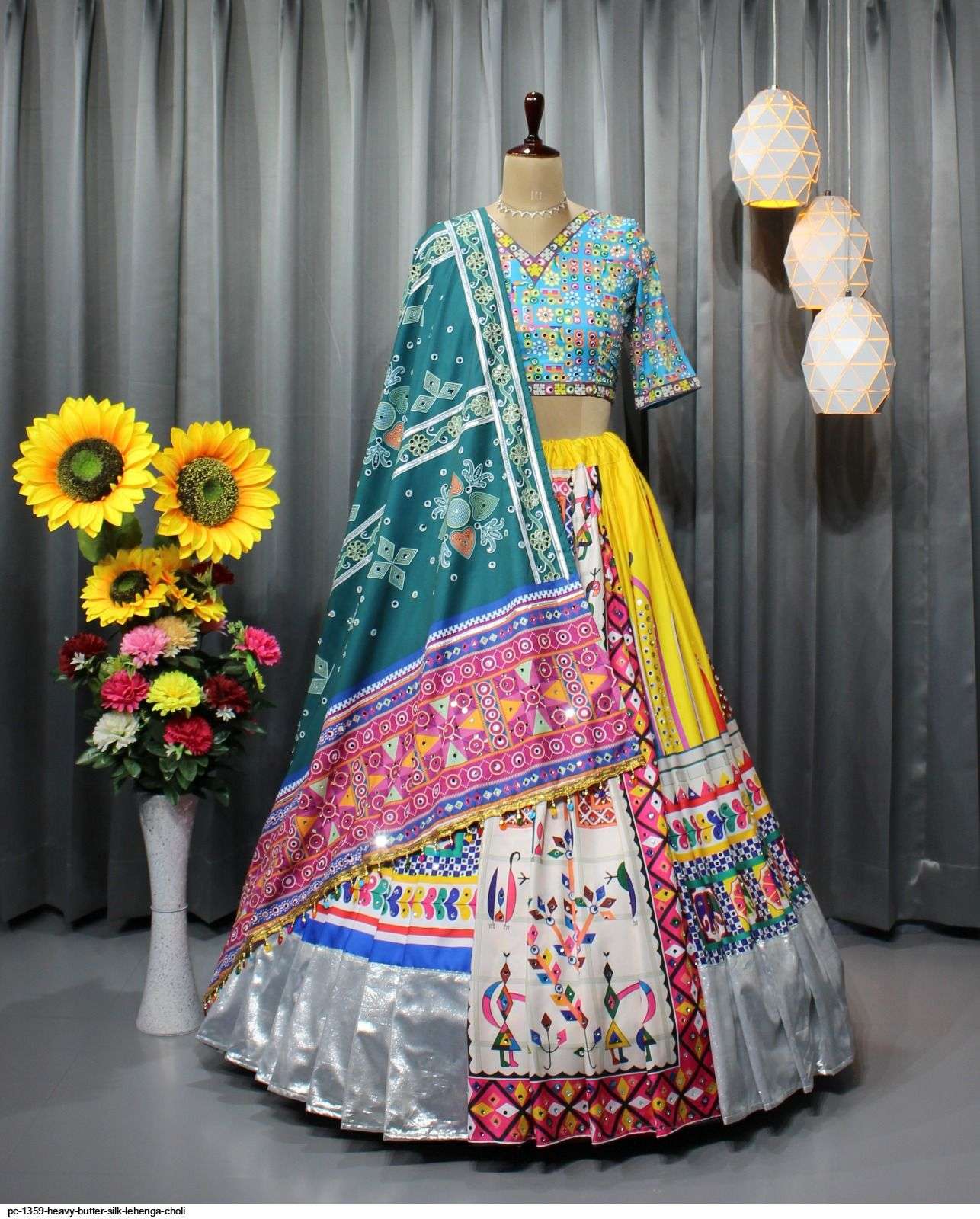 PC 1359 HEAVY BUTTER SILK LEHENGA CHOLI A Wholesale catalog