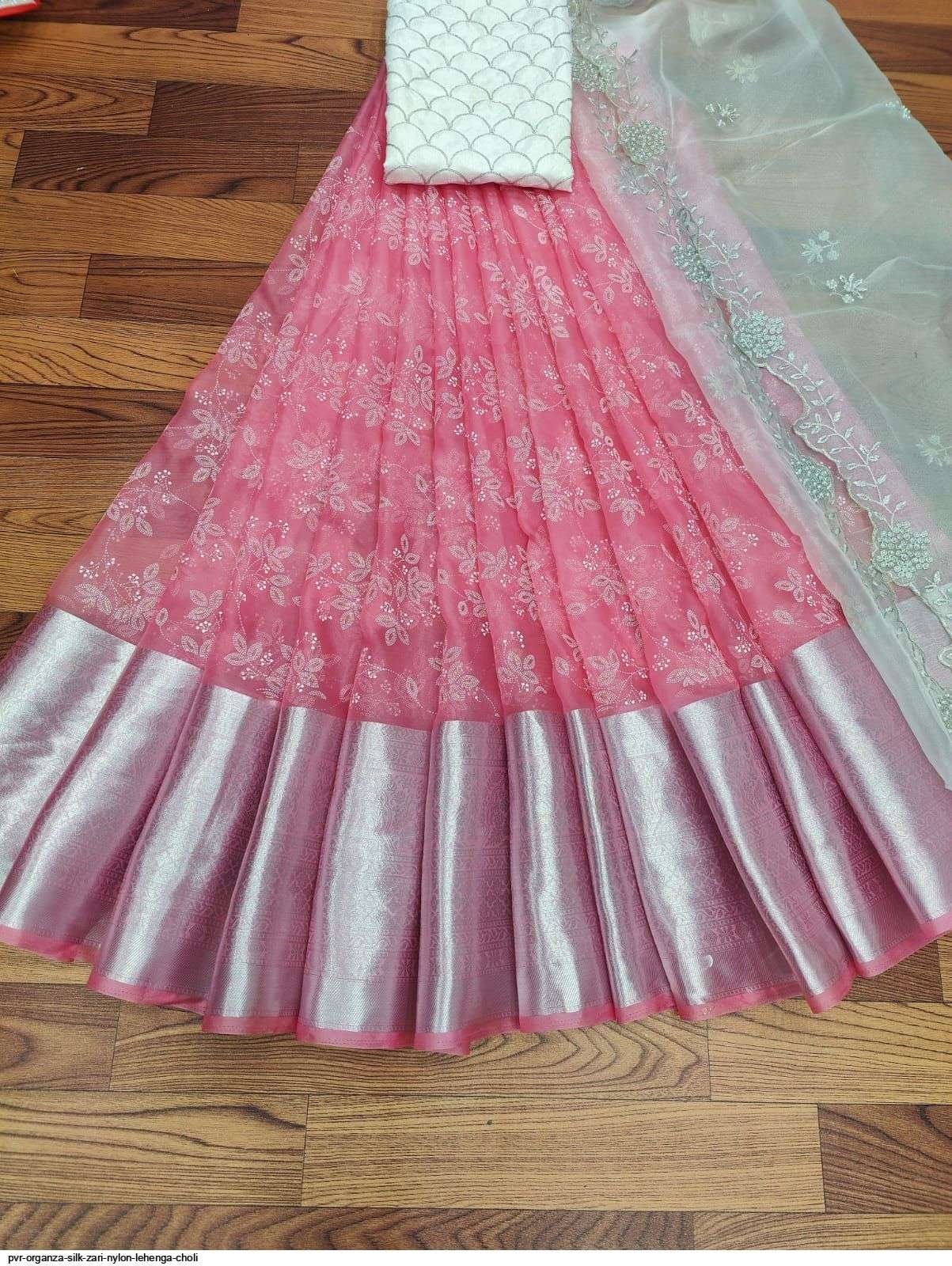 PVR ORGANZA SILK ZARI NYLON LEHENGA CHOLI B Wholesale catalog