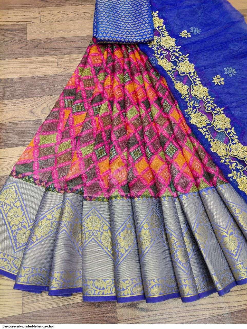 PVR PURE SILK PRINTED LEHENGA CHOLI E Wholesale catalog