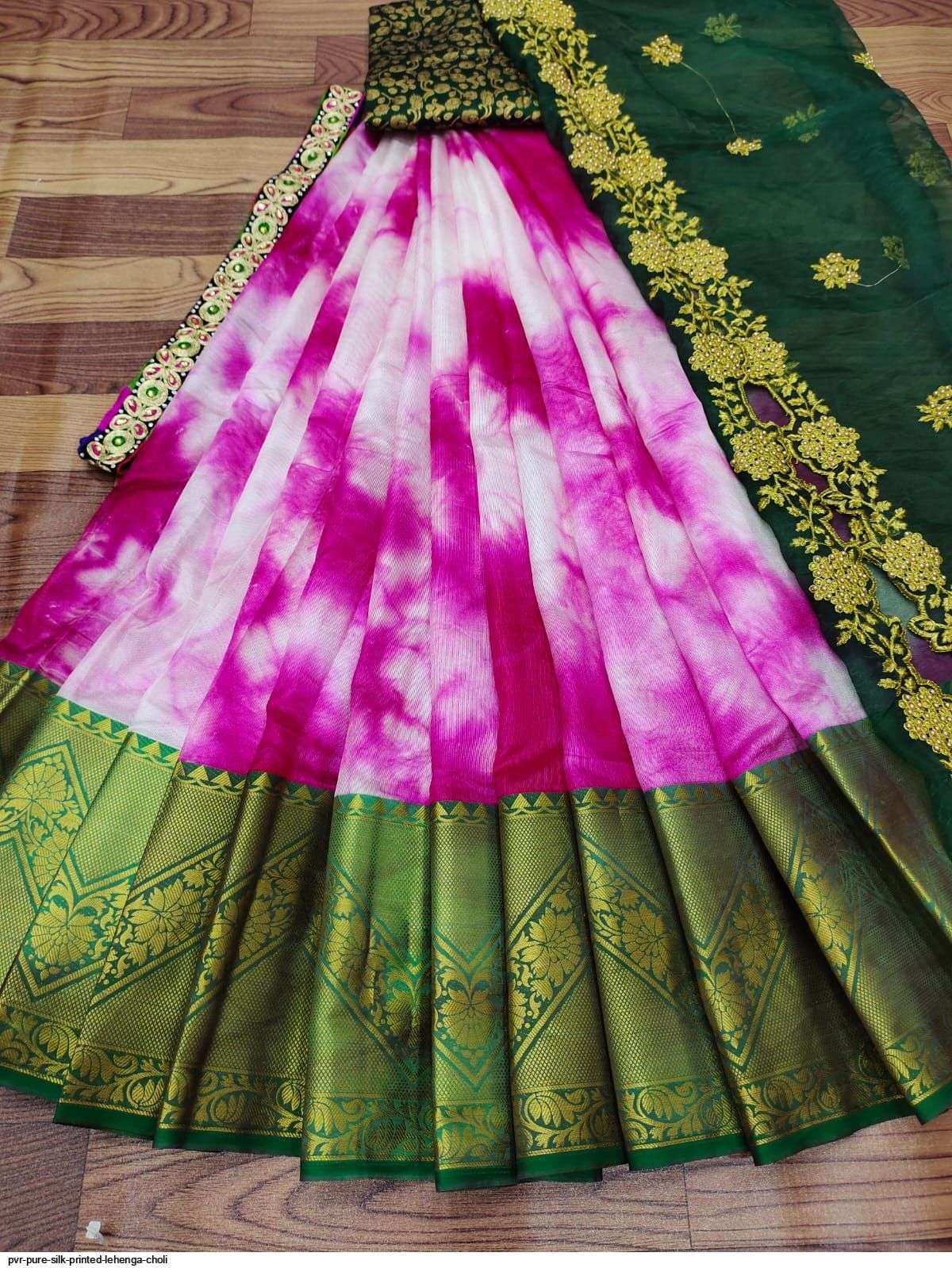 PVR PURE SILK PRINTED LEHENGA CHOLI F Wholesale catalog