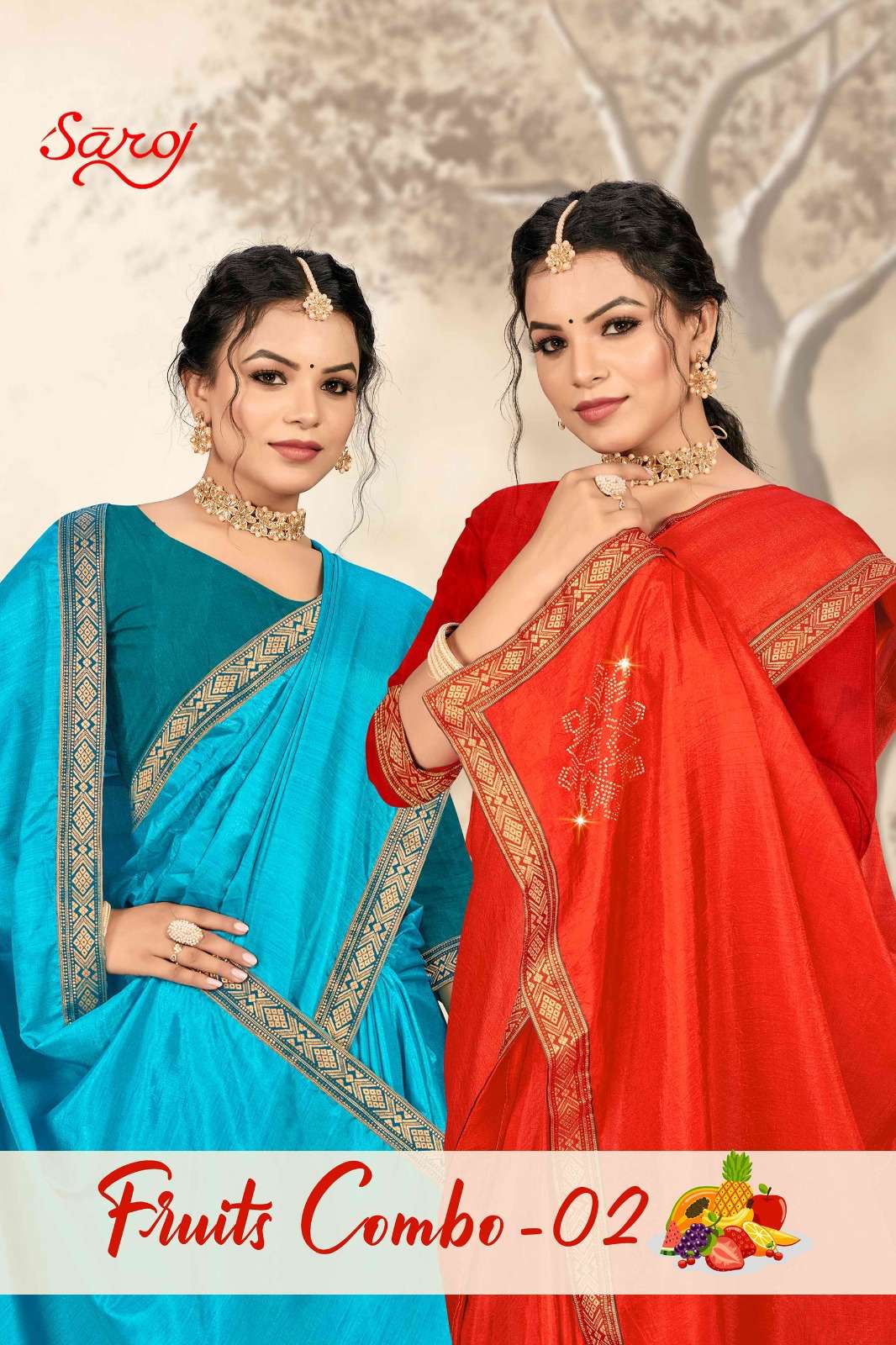 Saroj textile presents Fruit combo-2 Designer casual sarees catalogue