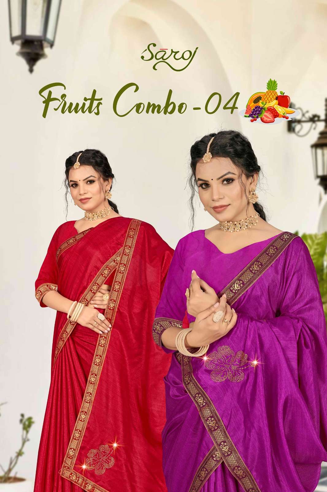 Saroj textile presents Fruit combo-4 Designer casual sarees catalogue