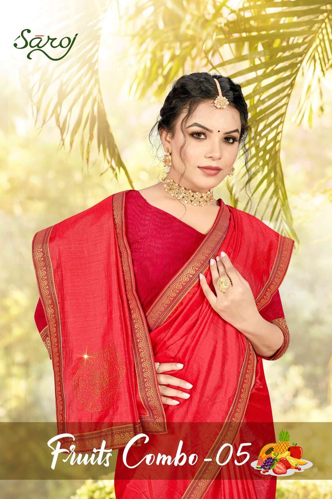 Saroj textile presents Fruit combo-5 Designer casual sarees catalogue