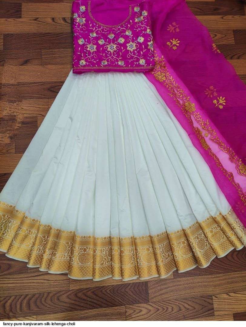 FANCY PURE KANJIVARAM SILK Purple LEHENGA CHOLI B Wholesale catalog