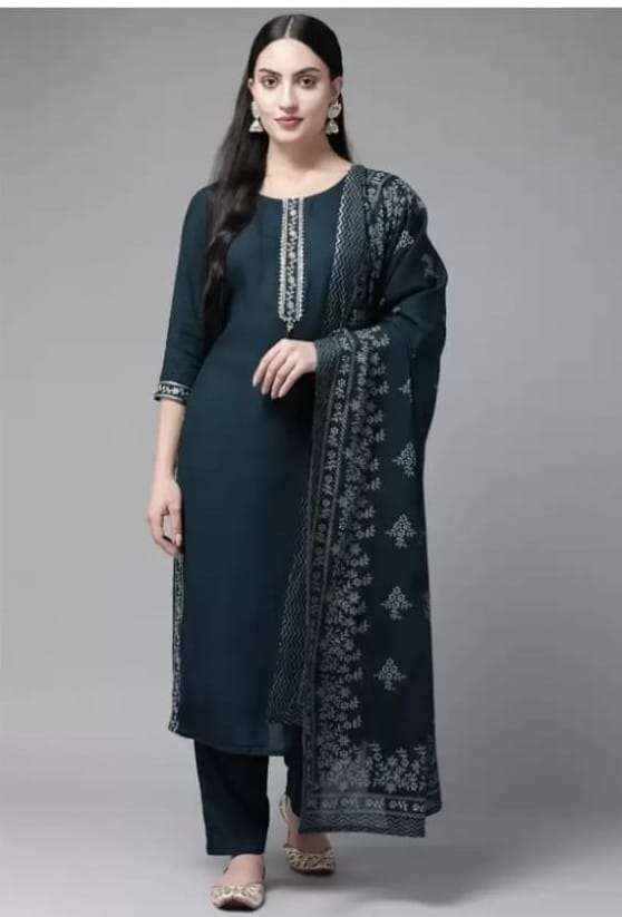 Sabella BLUE kurti pant with dupatta Jaypuri Kurti Collction Wholesale catalog