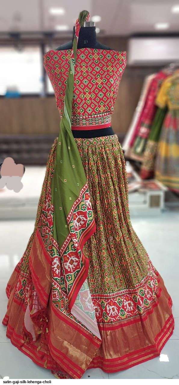 SATIN GAJI SILK GREEN LEHENGA CHOLI P Wholesale catalog
