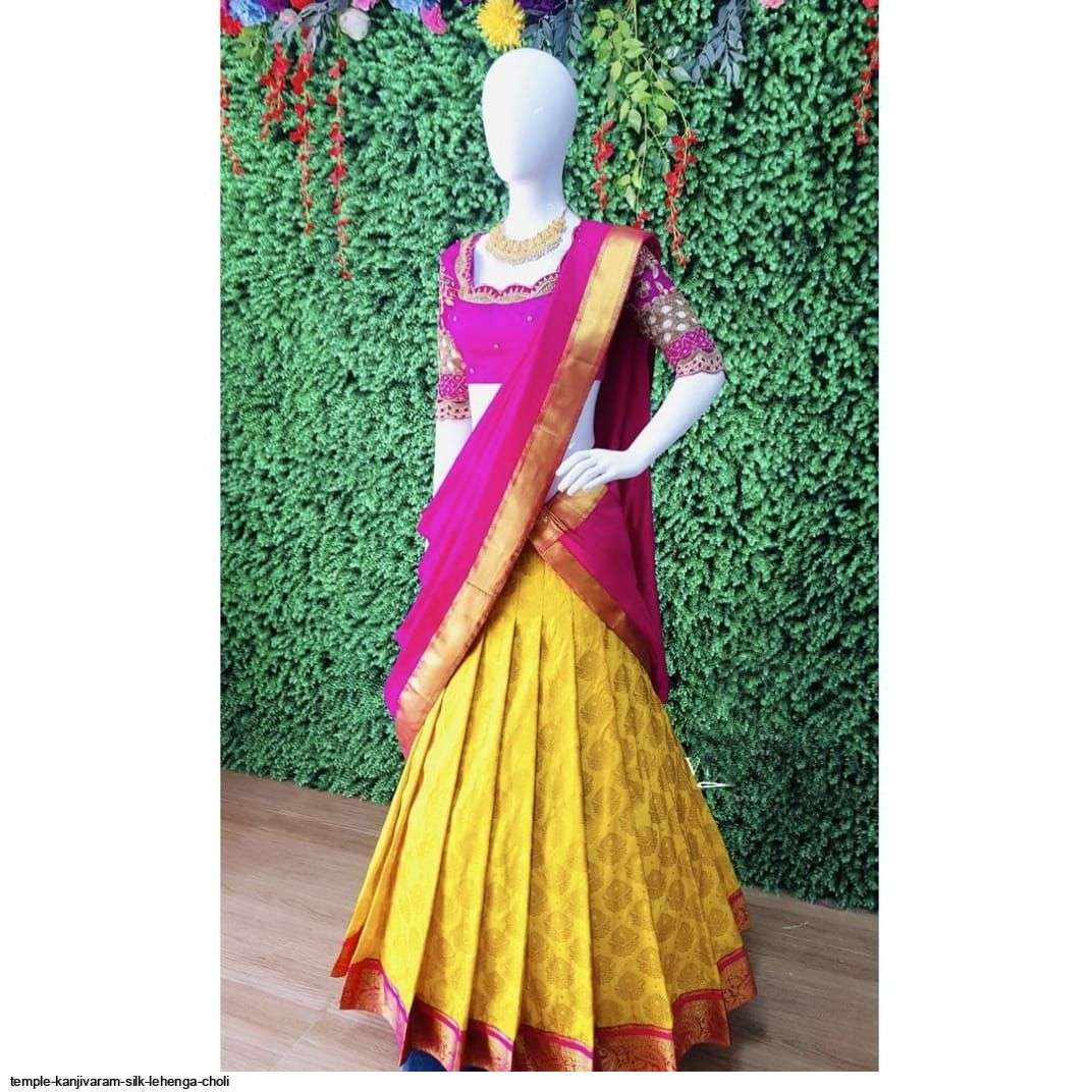  TEMPLE KANJIVARAM SILK LEHENGA CHOLI C Wholesale catalog