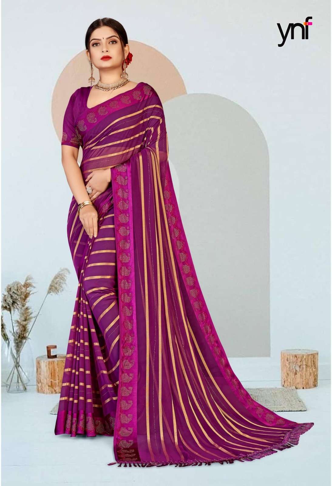 Ynf Deluxra Swarovski Designer Saree Wholesale catalog