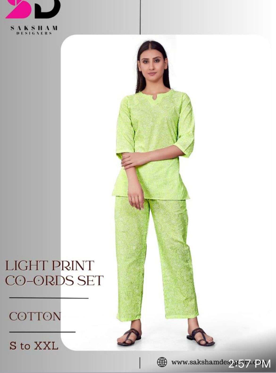 Light print vol - 2 co ord set cotton Wholesale catalog