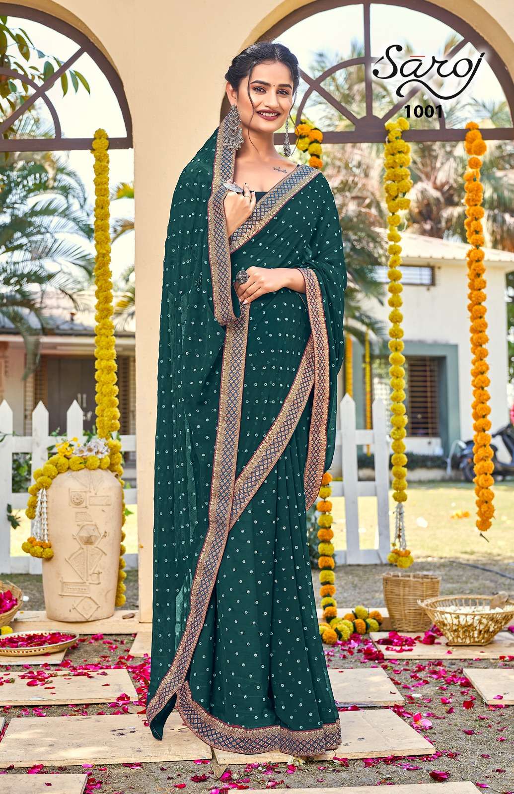 Saroj Jigisha Designer Georgette Saree Wholesale catalog