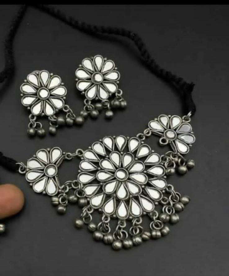 Oxidised neckpiece garba floor Imitation Jewellery Wholesale catalog