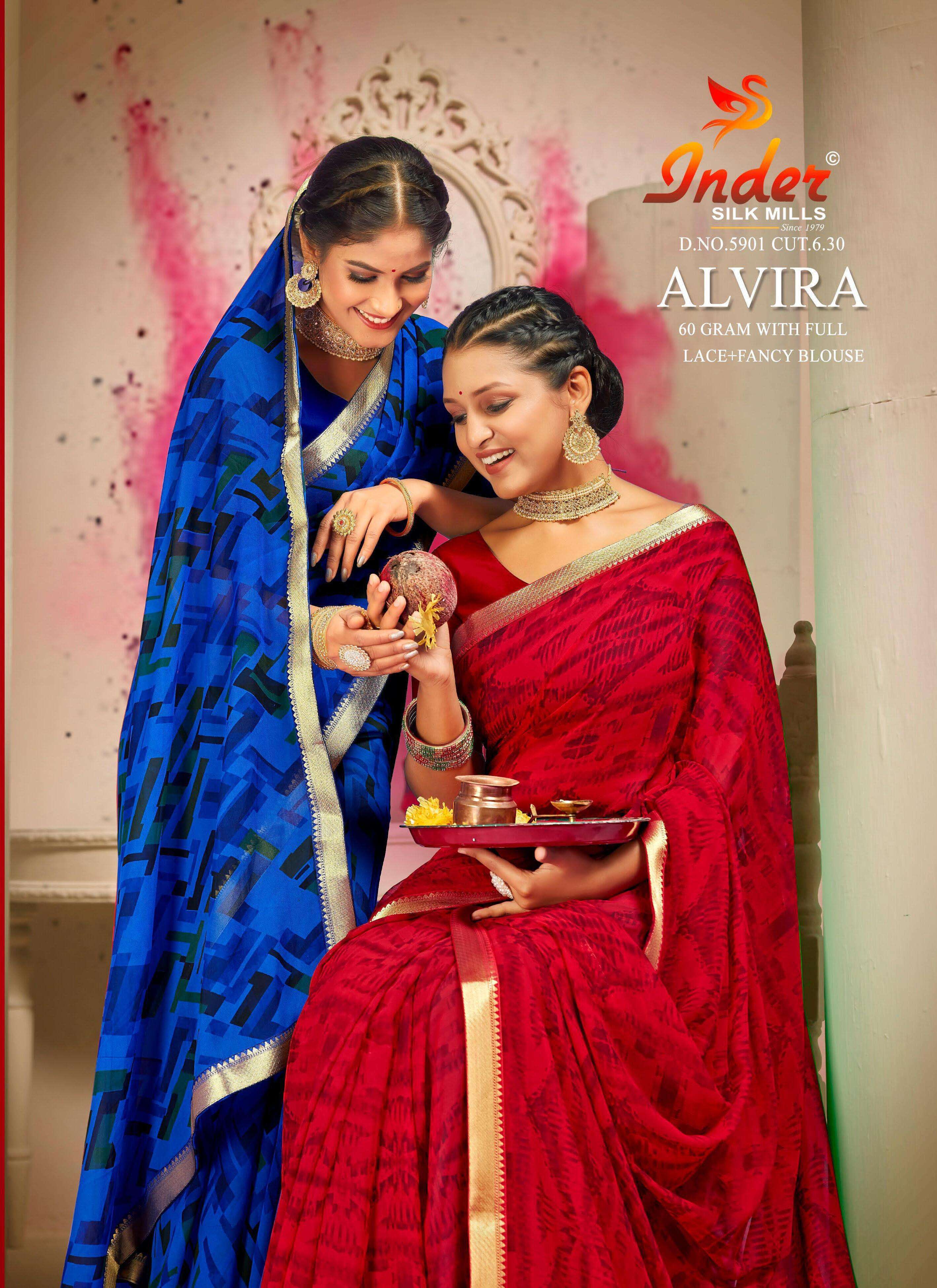 ALVIRA BY INDER SILK CASUAL WEAR SAREE Wholesale catalog