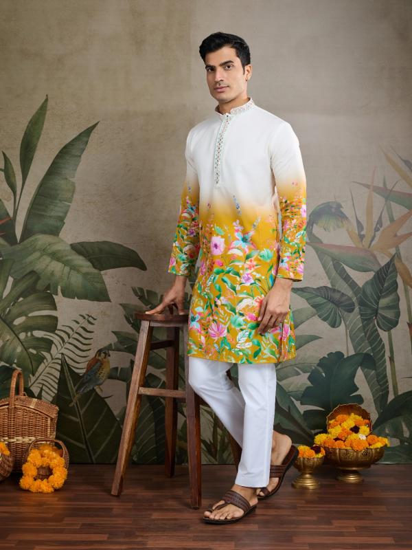 Felocity Yellow Color 61099 catalog fab india kurtis online shopping