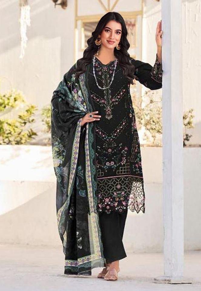Alzohaib Yasmin catalog Chiffon Dupatta pakistani suits wholesaler in india