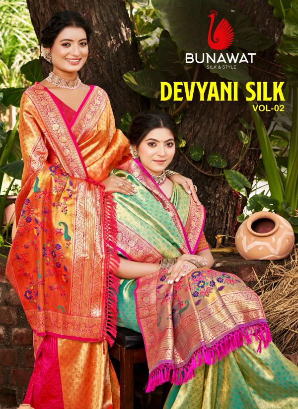 BUNAWAT - Devyani SIlk Vol-02 Multi Color Kanjivaram Silk Woven Work Traditional Saree