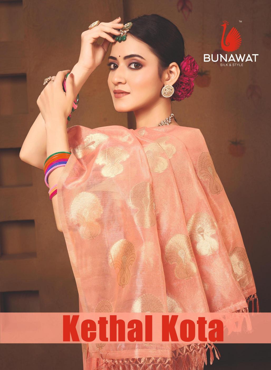 BUNAWAT - Kethal Kota Munga kota Woven Work Traditional Saree
