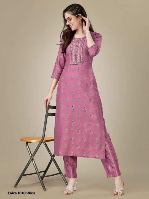 Caira 1010 Wine catalog party wear indian ethnic kurtis