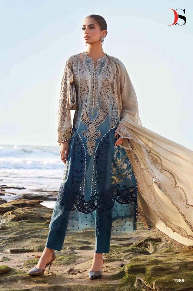 Deepsy Maria B Premium Embroidered 25 vol 2 Catalog Cotton Duppatta pakistani suits wholesalers in pakistan
