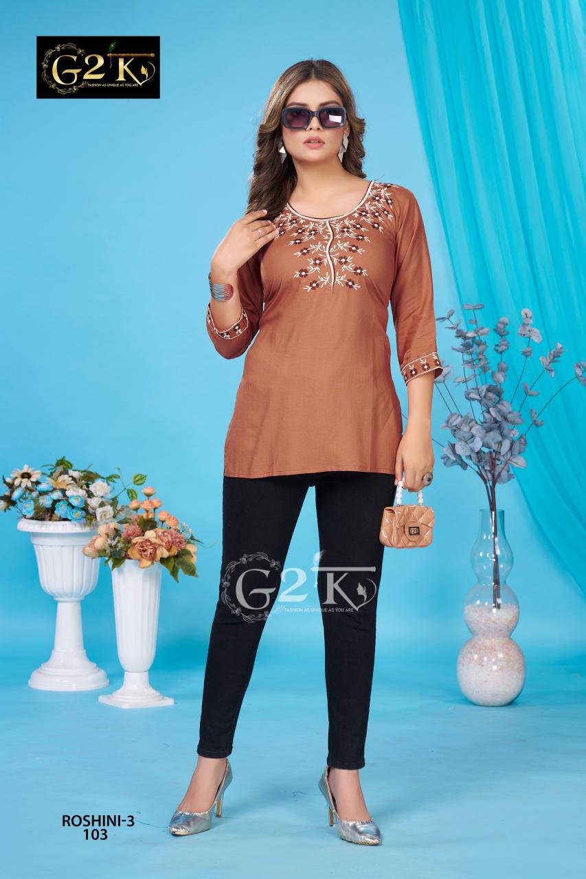 G2K Roshini vol 3 catalog kurti tops online shopping india