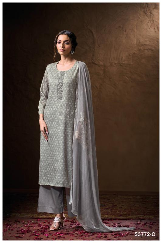 Ganga Kenzira 3772 catalog unstitched salwar kameez wholesale pakistan