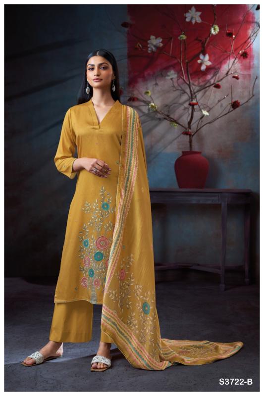 Ganga Swaalina 3722 catalog unstitched salwar kameez wholesale market in delhi