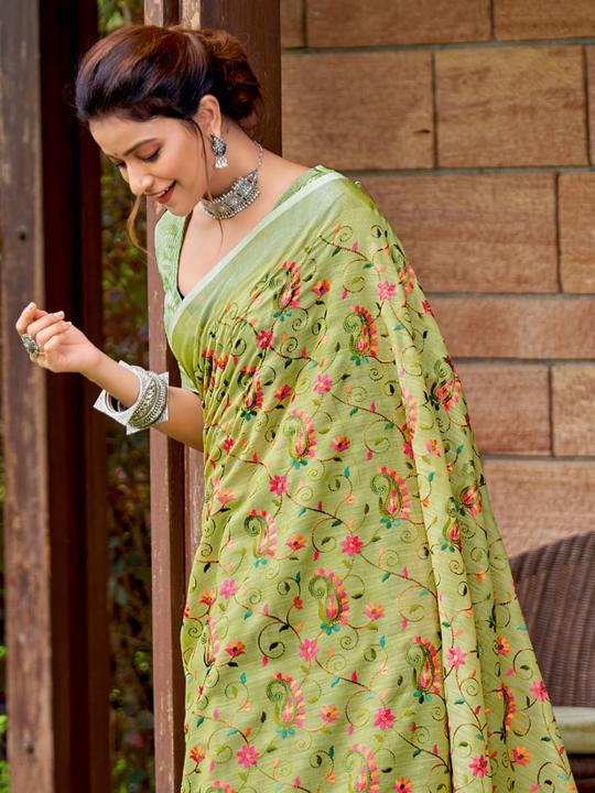 Kashmira NX by Astita fancy designer linen Cotton fabric saree