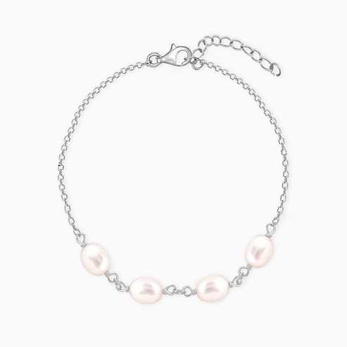 Nitya Silver Pearl Glance Bracelet