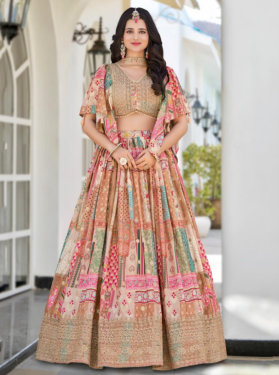 Sabella 7050 Beige catalog brides of india lehengas