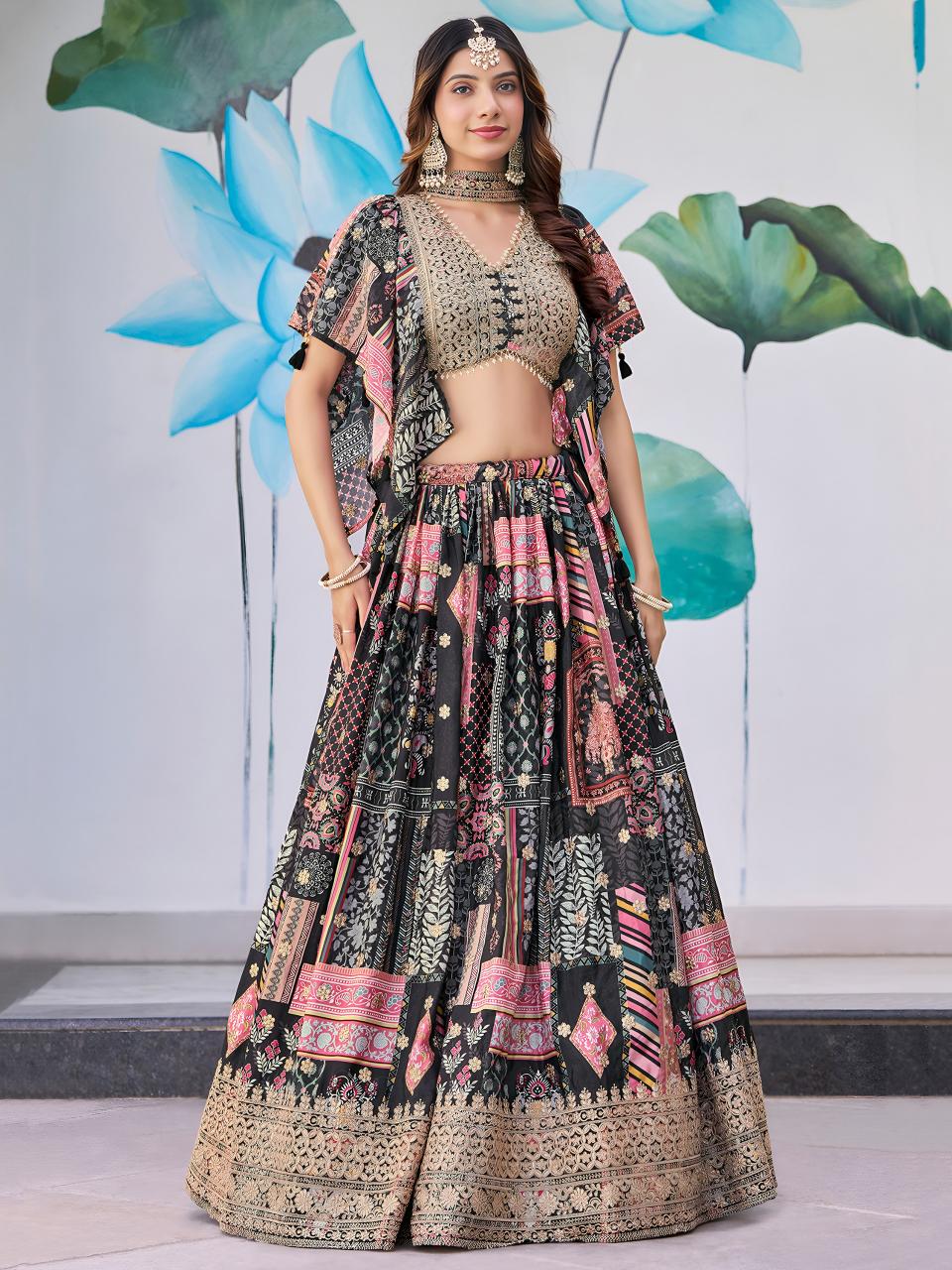 Sabella 7050 Black catalog brides of india lehenga black