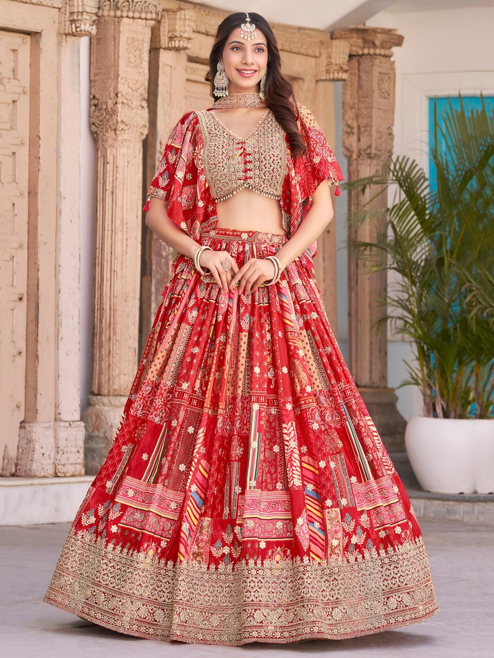 Sabella 7050 Red catalog online buy lehenga in india