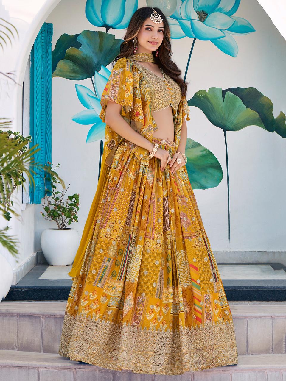 Sabella 7050 Yellow catalog shein india lehenga