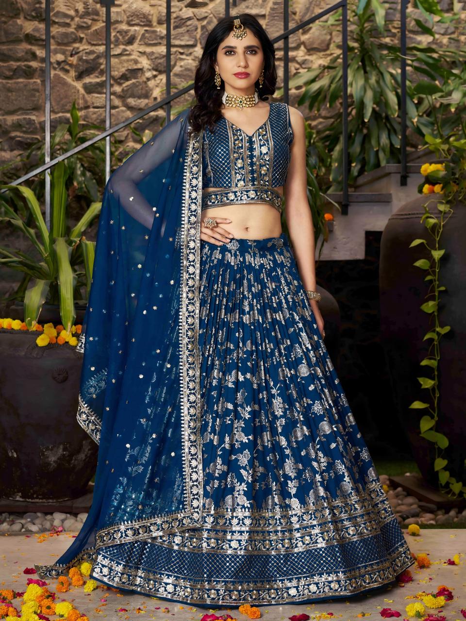 Sabella 7100 Dove Blue catalog lehenga choli online shopping india