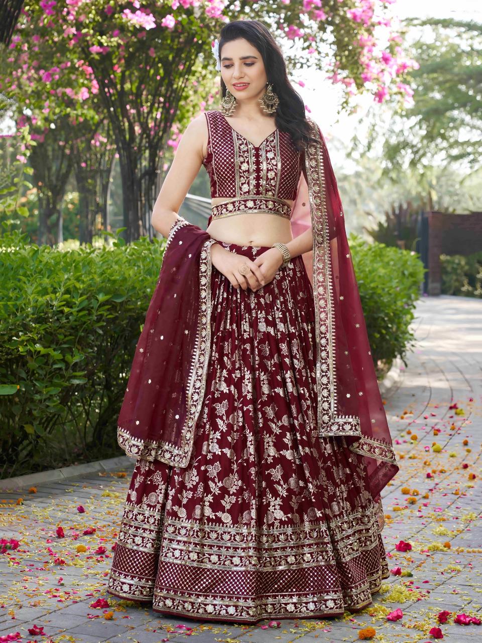 Sabella 7100 Maroon catalog buy bridal lehengas online in india