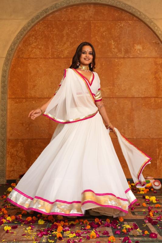 Sabella Swaroop vol 2 catalog white lehenga online india