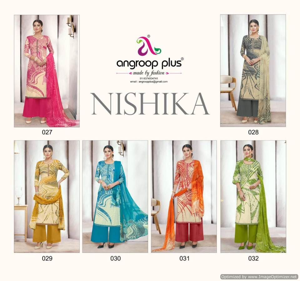 Nishika Cotton Dress Materials Catalogue By Angroop Fashion